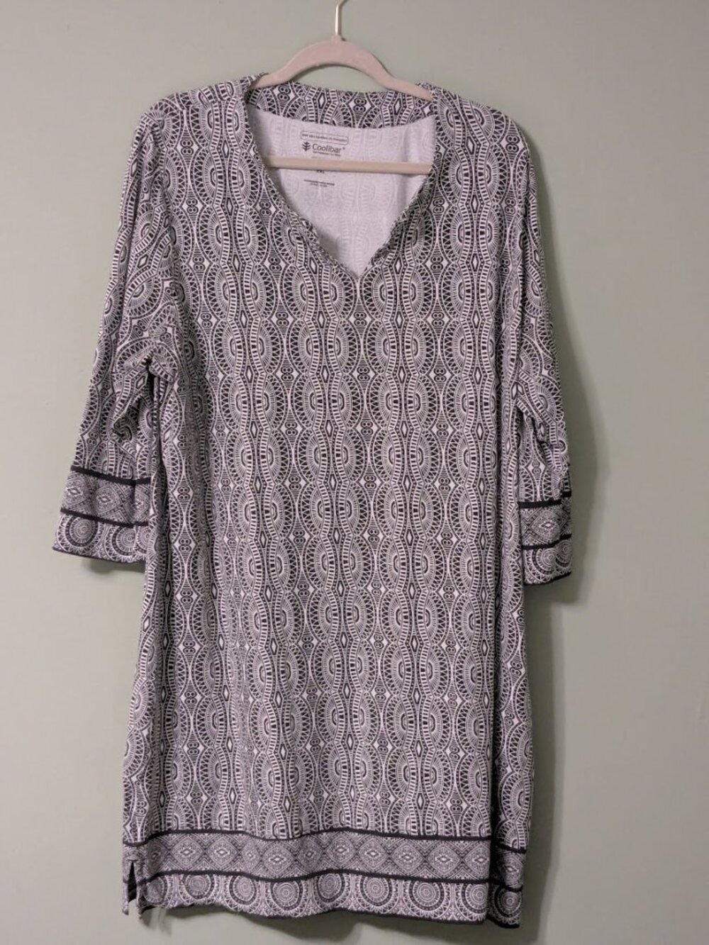 Coolibar black and white patterned dress XXL 50+ UV protection